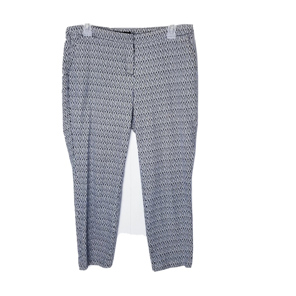 Willi Smith Geometric Ankle Pants Women Size 8 Black White